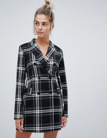 Bershka check print blazer dress in multi   ASOS at Asos